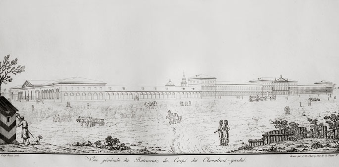 Visione d'insieme degli edifici per la cavalleria a San Pietroburgo, 1803-1806
