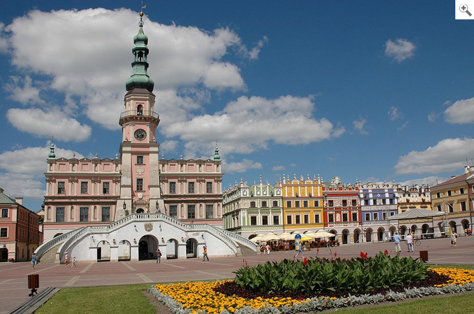 Municipio e Piazza del Mercato a Zamość (PL)